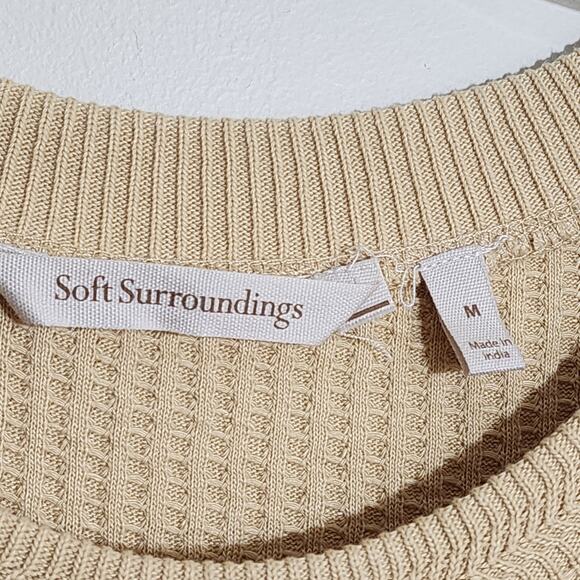 Soft Surroundings Autumn waffle tunic top yellowish tan long sleeve woman size M - Picture 5 of 11